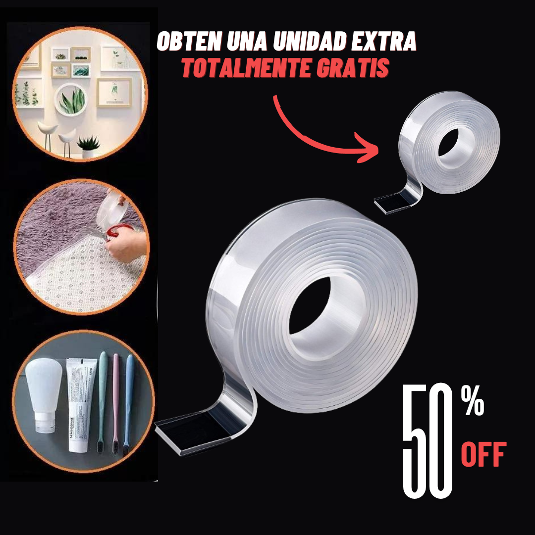 NANOGRIP™ - CINTA ADHESIVA REUTILIZABLE PREMIUM + UNIDAD EXTRA DE REGALO 🎁 (¡SOLO HOY!)